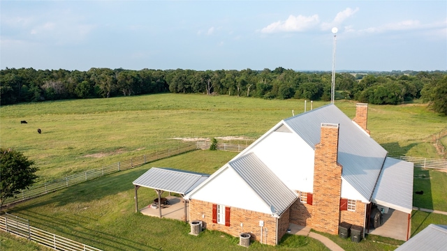 drone / aerial view featuring a rural view