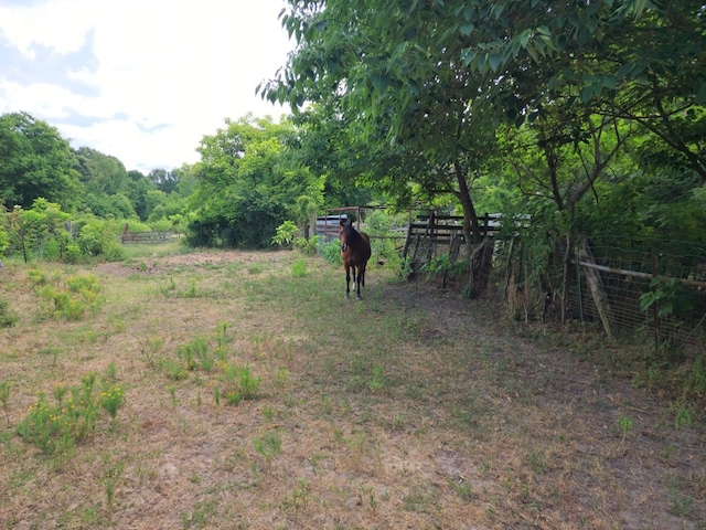 view of yard with a rural view