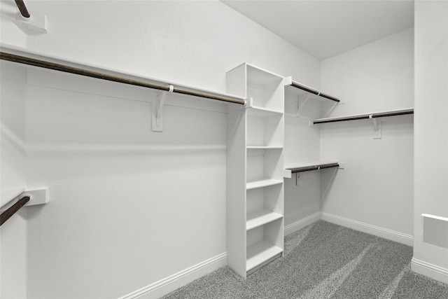 spacious closet with dark carpet