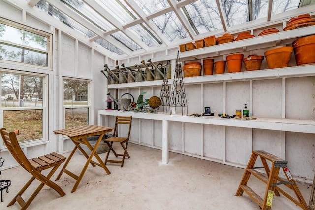 interior space featuring vaulted ceiling