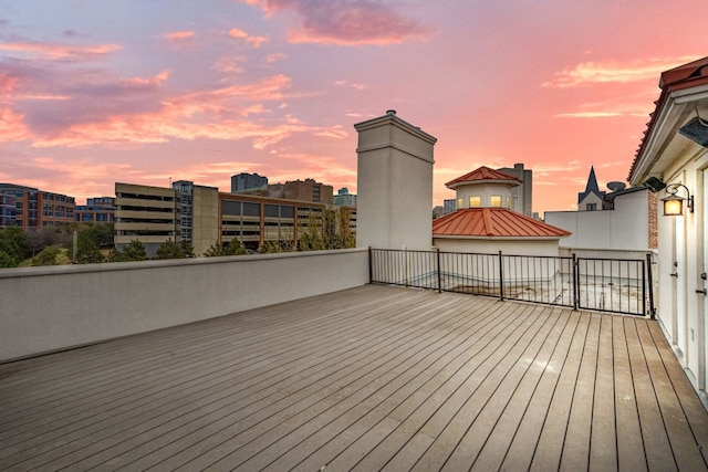 view of deck at dusk