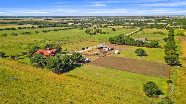 drone / aerial view featuring a rural view