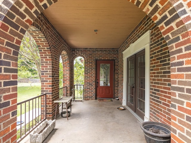 view of terrace with covered porch