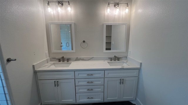 bathroom with double sink vanity