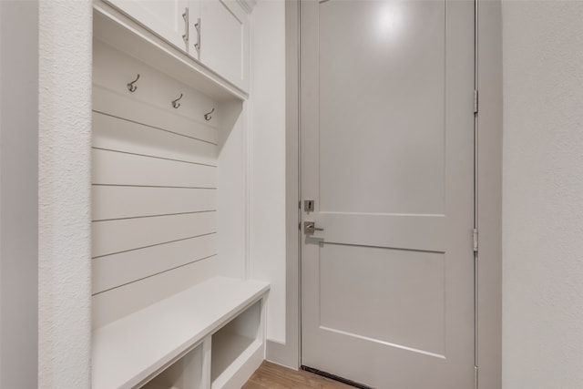 mudroom with light wood-type flooring