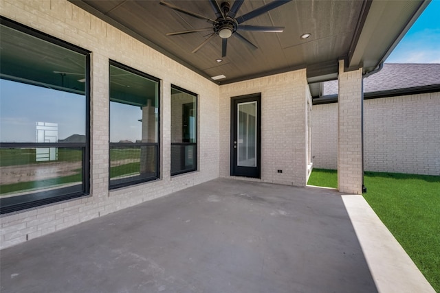 view of patio / terrace with ceiling fan