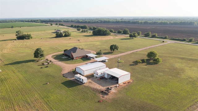 drone / aerial view with a rural view