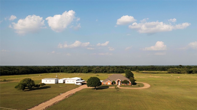 bird's eye view with a rural view