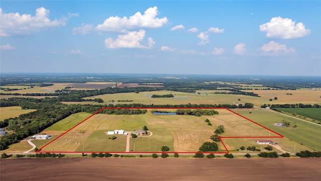 drone / aerial view featuring a rural view