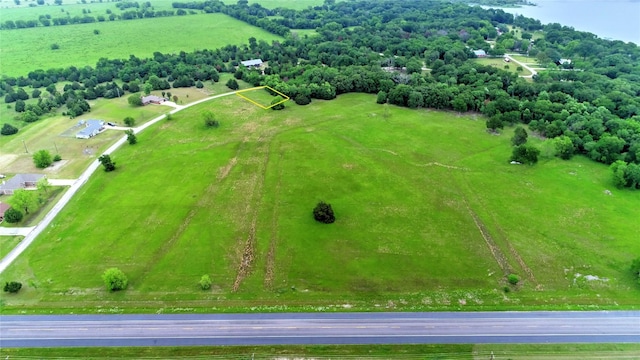 aerial view with a rural view