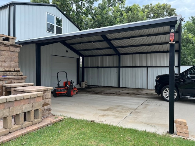 exterior space with a carport