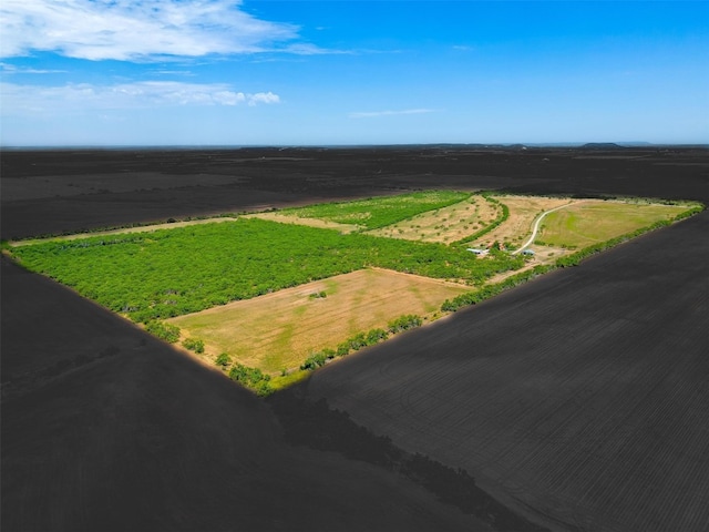 bird's eye view with a rural view