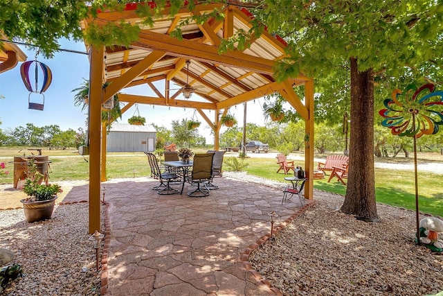 view of patio with a gazebo