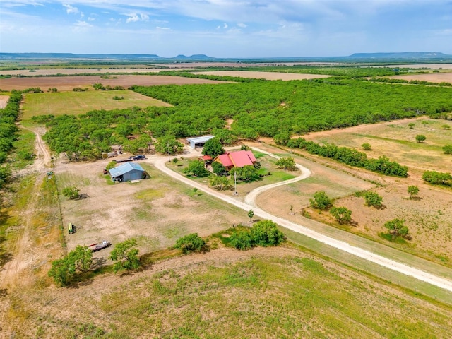 aerial view featuring a rural view