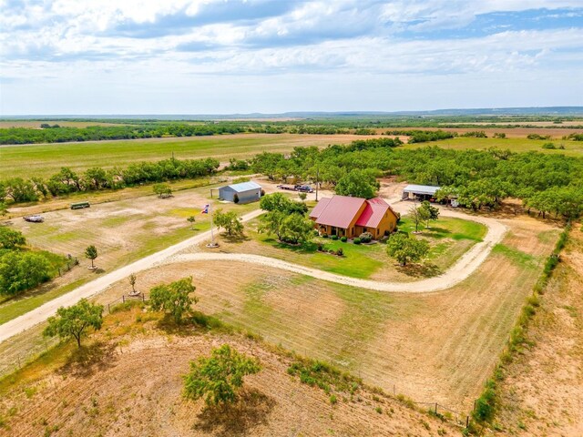 drone / aerial view with a rural view