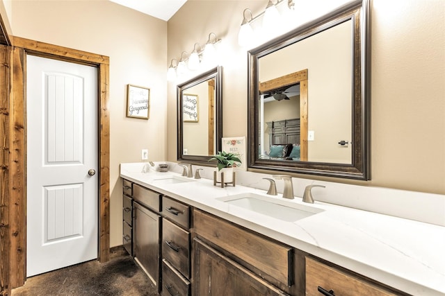 bathroom with double sink vanity