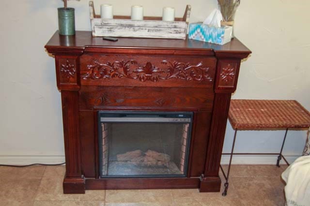 room details with a fireplace