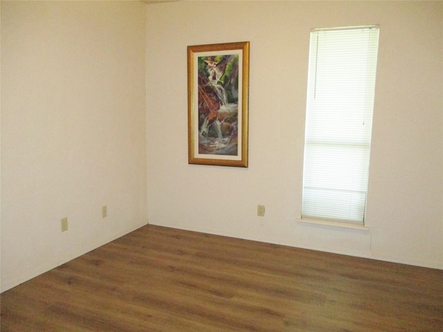 empty room featuring wood-type flooring