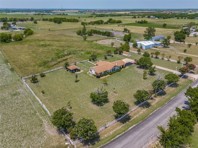 aerial view with a rural view