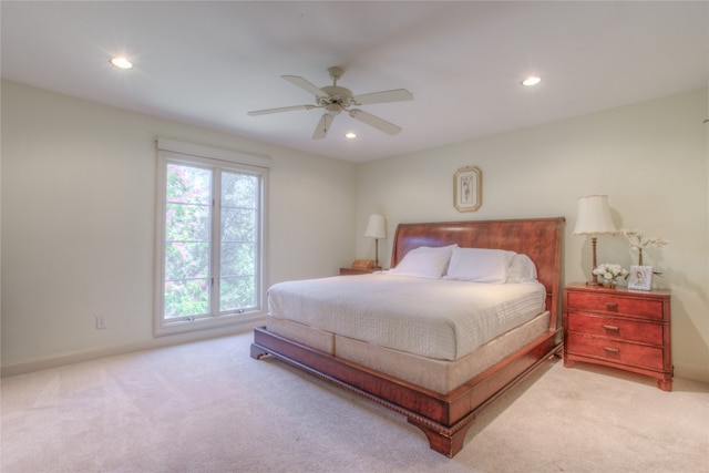 bedroom with carpet and ceiling fan