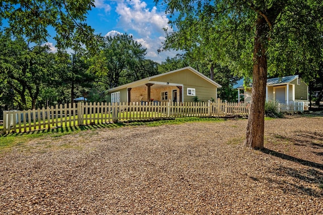 view of single story home