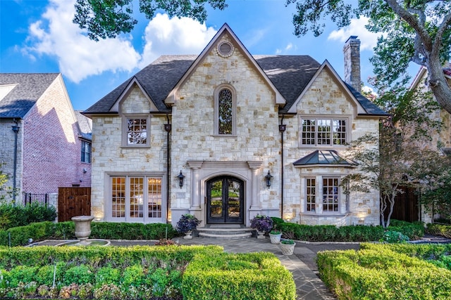 view of front facade featuring french doors