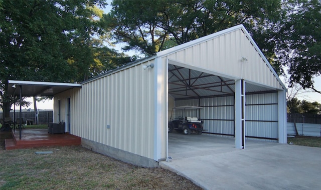 view of outdoor structure featuring a carport