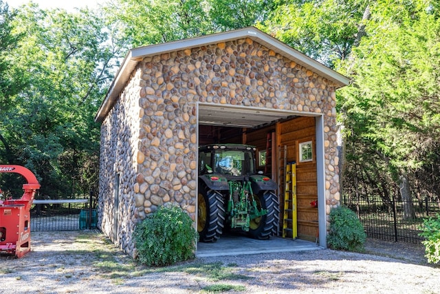 view of garage