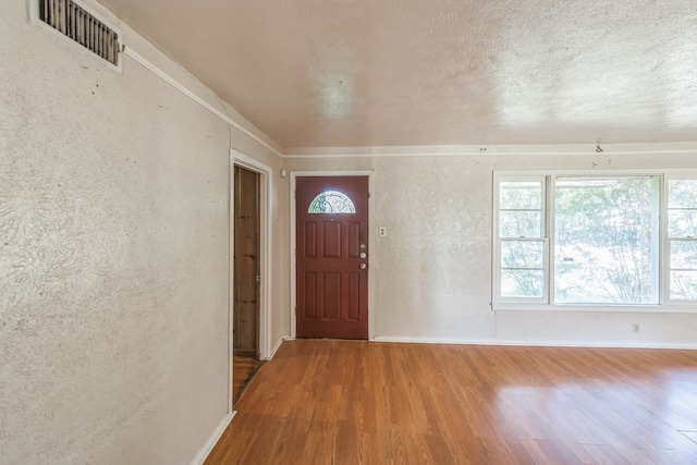 foyer entrance with hardwood / wood-style floors