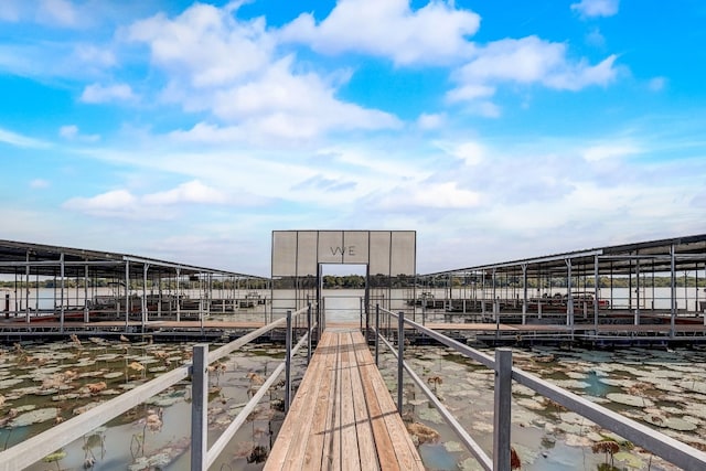 view of dock area