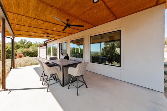 view of patio / terrace with ceiling fan