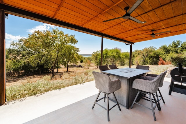 view of patio / terrace with ceiling fan