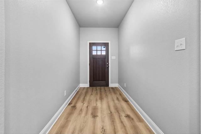 entryway with light wood-type flooring