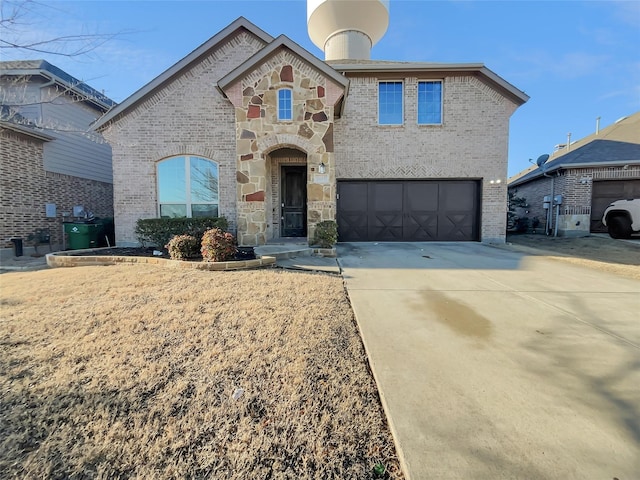 view of front of house with a garage