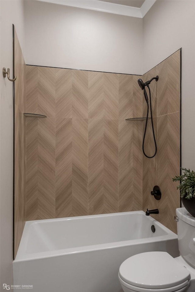642 Caledonia Dr, Bossier City, LA 71111 - bathroom featuring toilet and shower / washtub combination