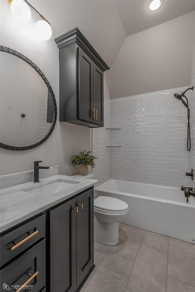 642 Caledonia Dr, Bossier City, LA 71111 - full bath with toilet, shower / washtub combination, lofted ceiling, and vanity