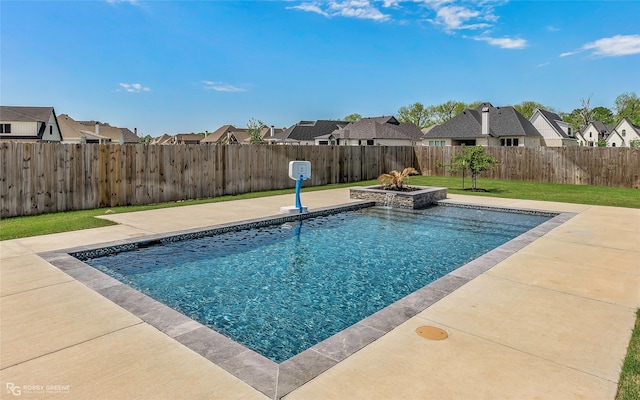 642 Caledonia Dr, Bossier City, LA 71111 - view of pool featuring a residential view, a fenced in pool, a fenced backyard, and a patio area