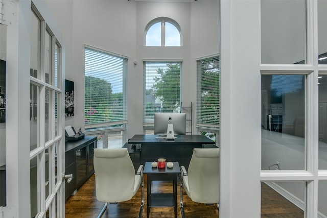 sunroom / solarium featuring french doors and a healthy amount of sunlight