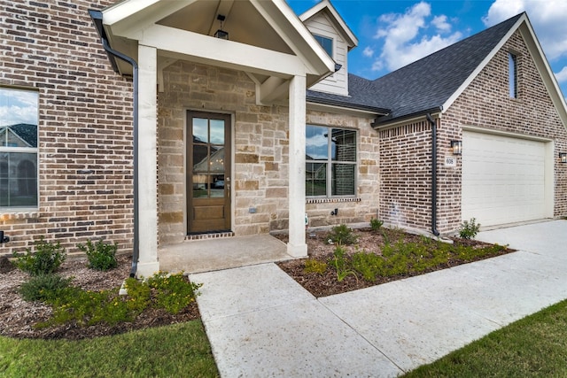 entrance to property with a garage