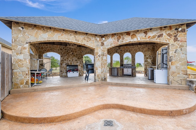 view of patio / terrace with area for grilling