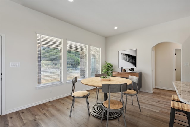 dining area featuring light hardwood / wood-style flooring