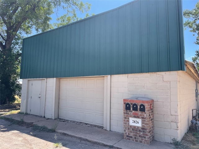 view of garage