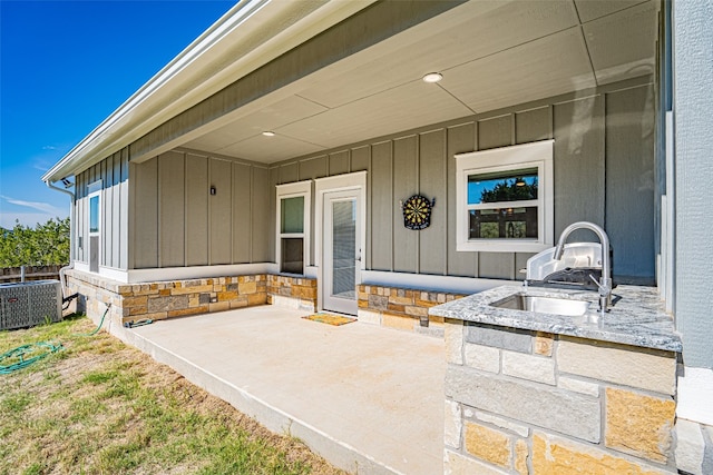 view of patio with sink