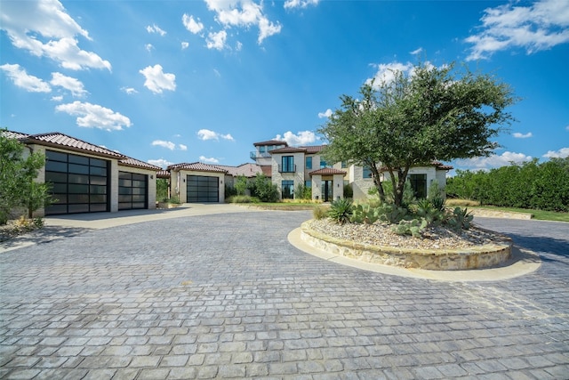 view of front of home with a garage