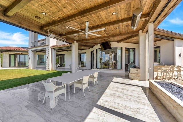 view of patio / terrace with ceiling fan