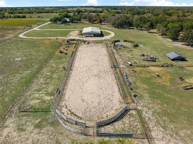 bird's eye view with a rural view