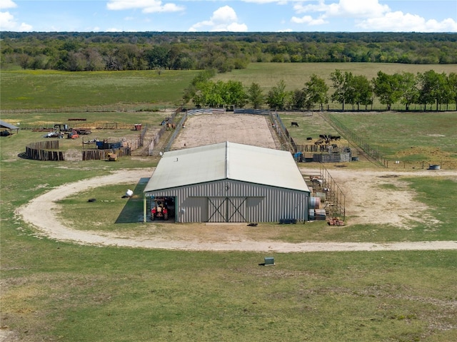 aerial view featuring a rural view