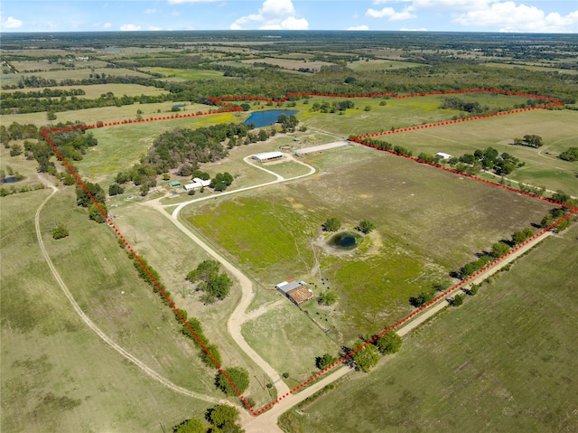 drone / aerial view featuring a rural view