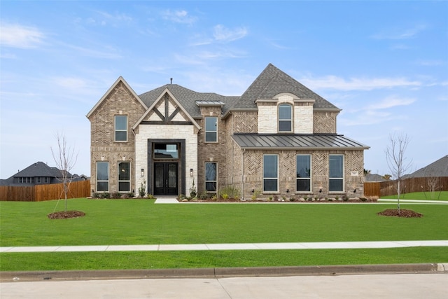 view of front facade with a front lawn