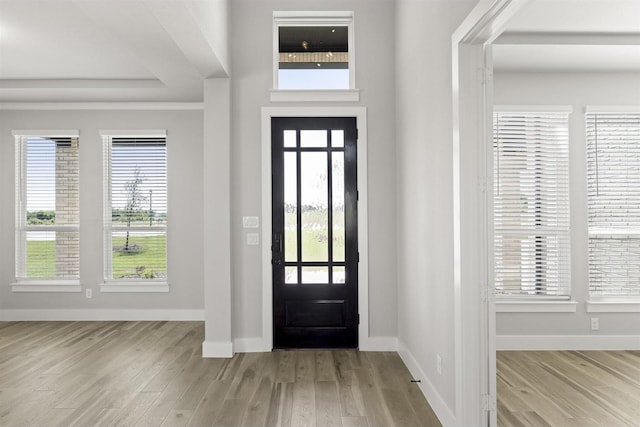 entryway featuring light hardwood / wood-style flooring